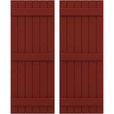 Ekena Millwork Americraft 6-Board, 3 Batten Exterior Real Wood Joined Board-n-Batten Shutters, ARW401BB621X46MRH, PR ARW401BB621X46MRH